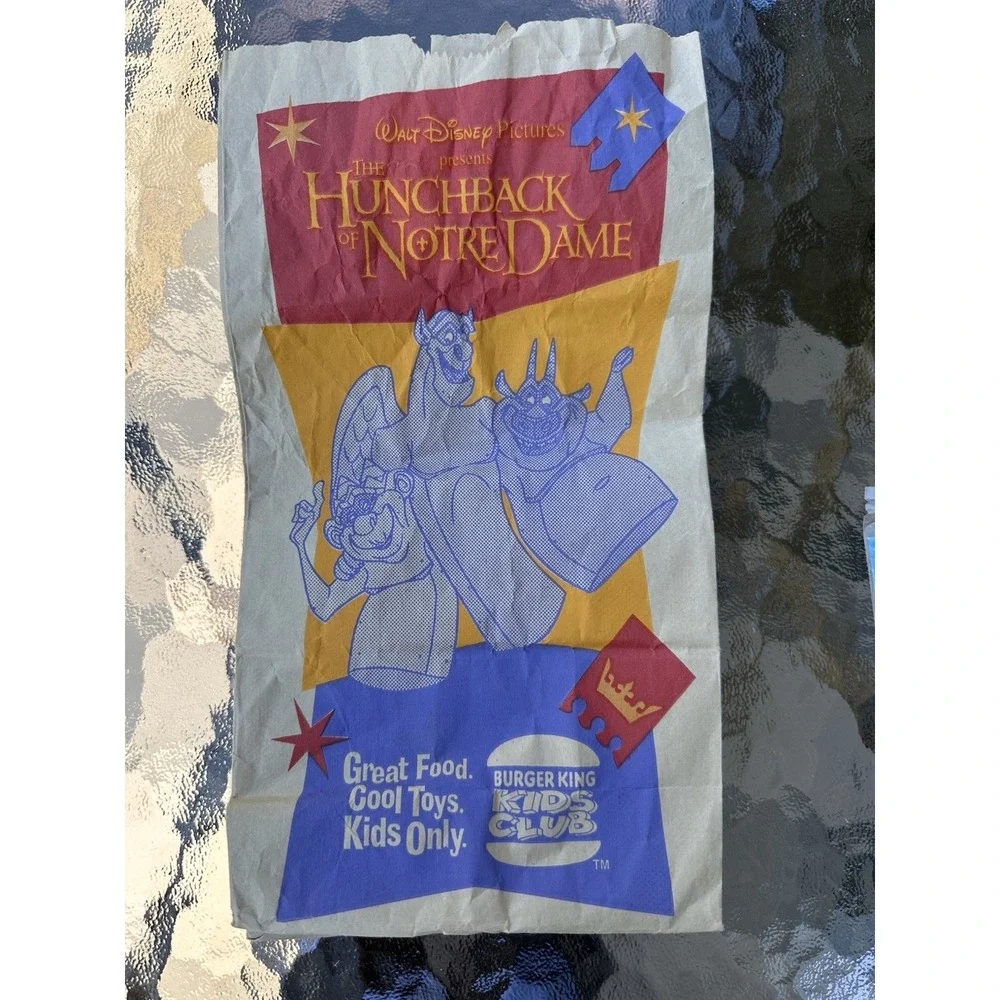 1996 BURGER KING HUNCHBACK OF NOTRE DAME HUGO GARGOYLE TOY SEALED + BAG RECEIPT